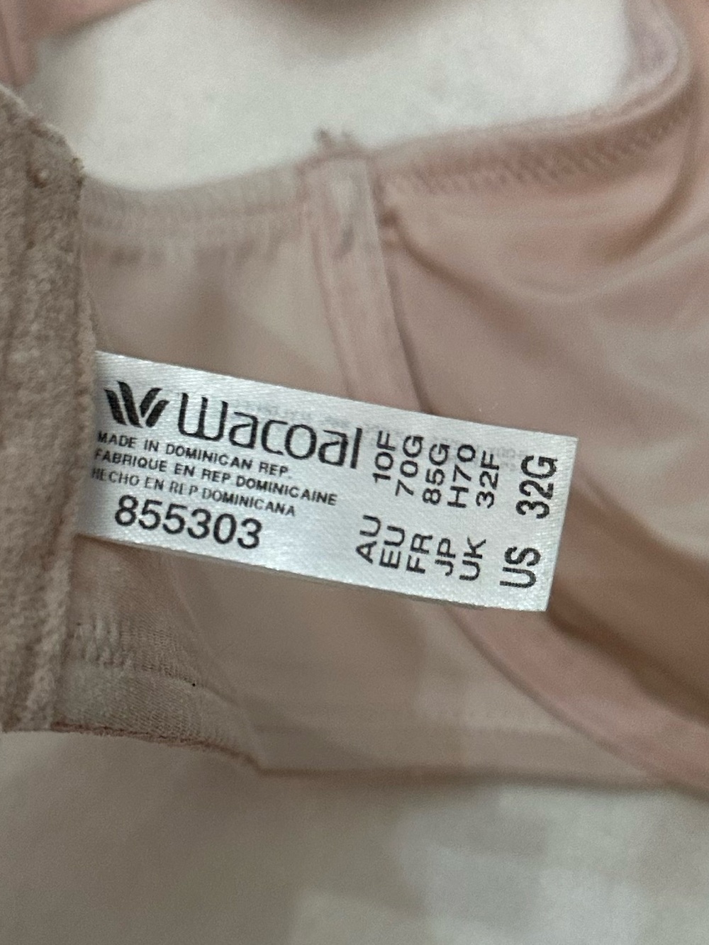 Wacoal Rose Dust Back Appeal Underwire Bra Size 32G 38758 - Picture 9 of 10